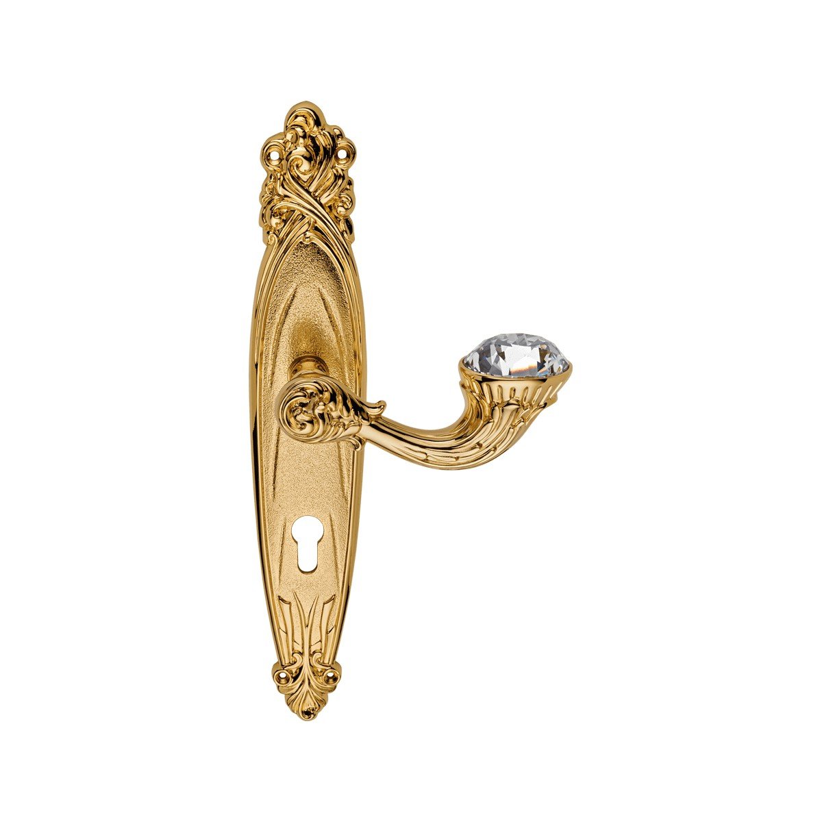 cat-brilliant-diamond-pl1165-door-handle Ιταλικό Επίχρυσο Πόμολο με πλακά Brilliant Diamond με Swarovski® crystals 029 - Image 1