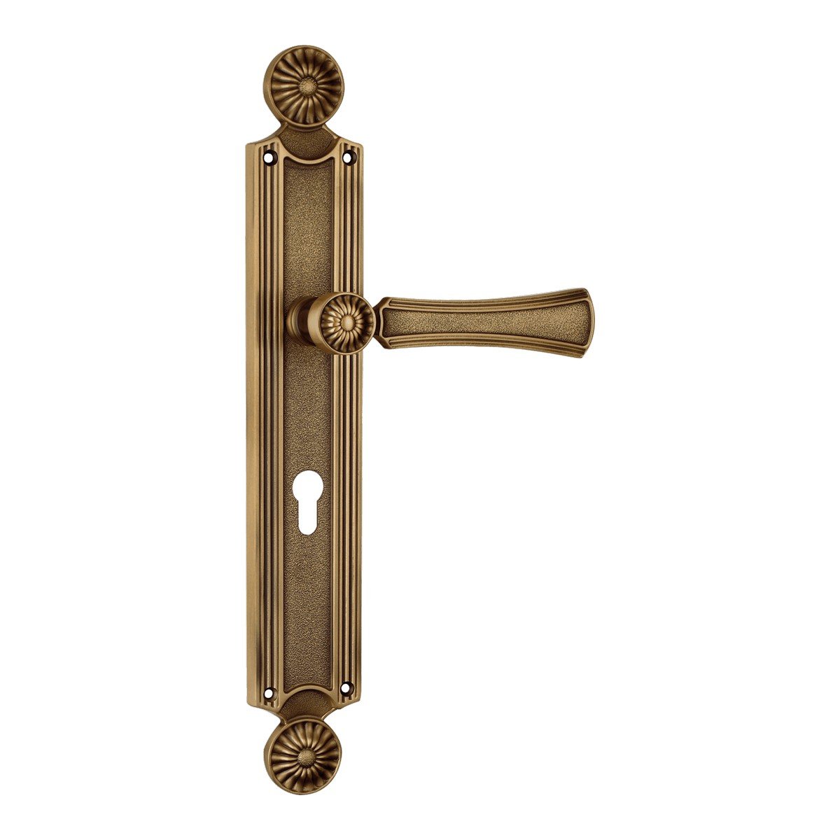 cat-daisy-pl-door-handle Ιταλικό Vintage Πόμολο Daisy Μπρονζέ Ματ με Πλάκα 041 - Image 1