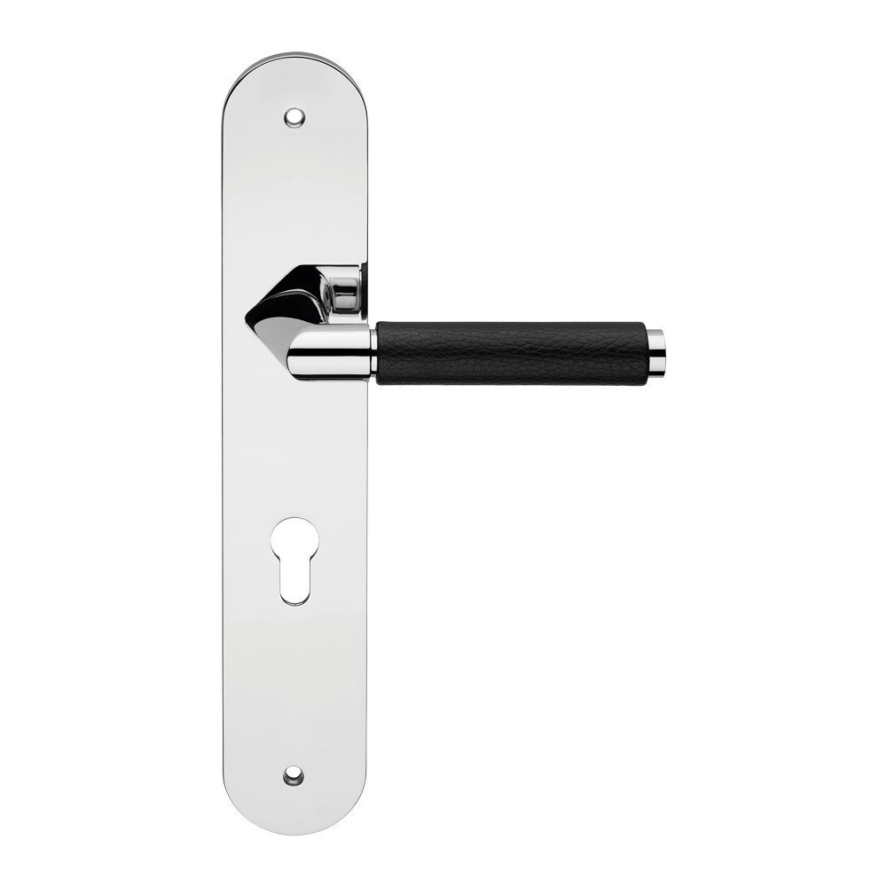 cat-grip-pelle-pl1595-door-handle Ιταλικό Πόμολο Grip Pelle με πλάκα σε Χρώμιο 086 - Image 1