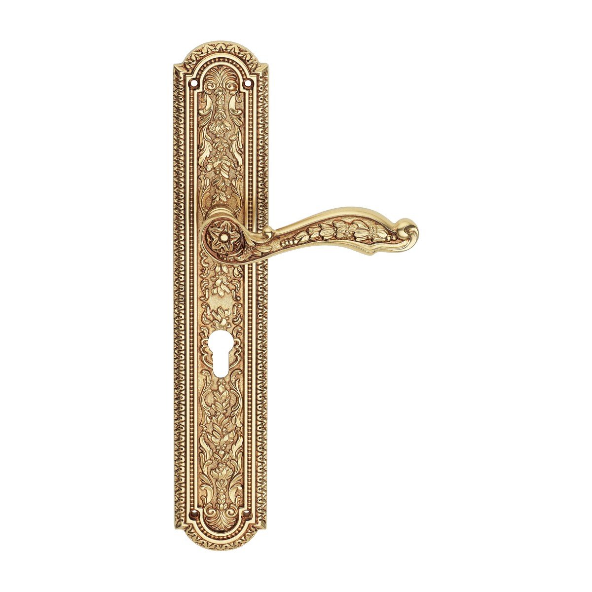 cat-jardin-pl-door-handle Ιταλικό Vintage Πόμολο Jardin French gold με Πλάκα 078 - Image 1