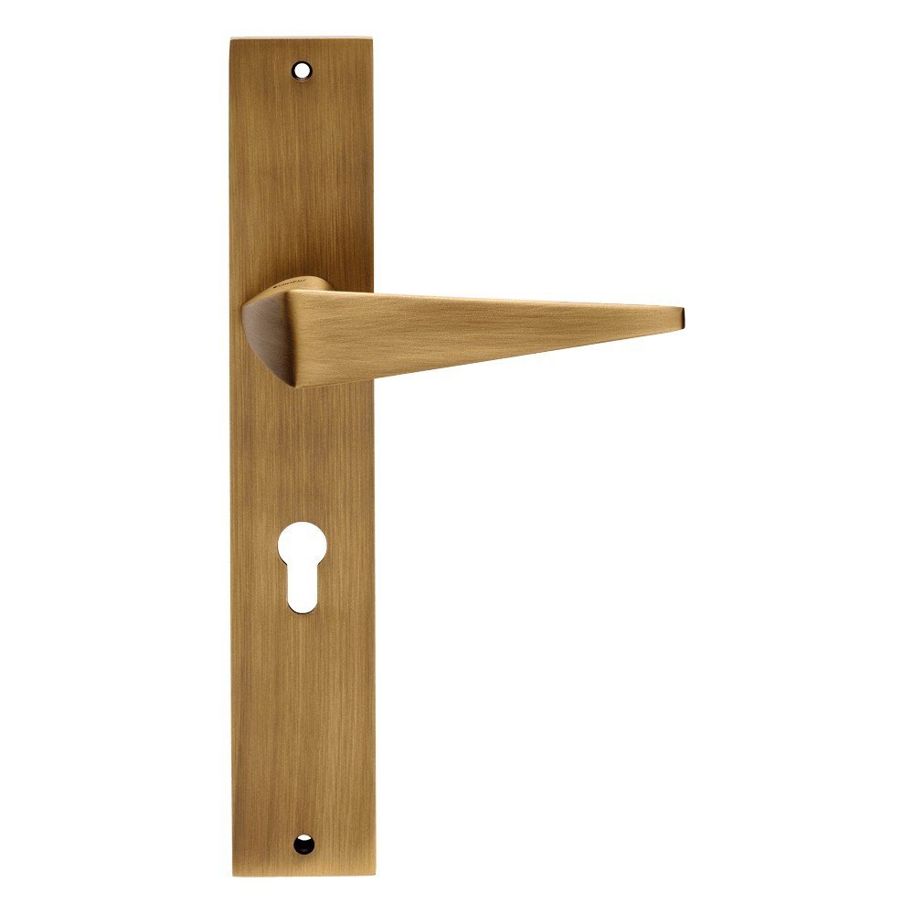 cat-komfort-pl-door-handle Ιταλικό πόμολο Komfort με πλάκα σε Χρυσό Ματ 104 - Image 1