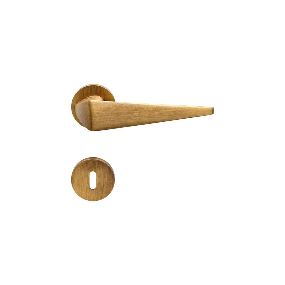cat-komfort-rb023-door-handle Ιταλικό πόμολο Komfort με ροζέτα σε Χρυσό Ματ 105 - Image 1