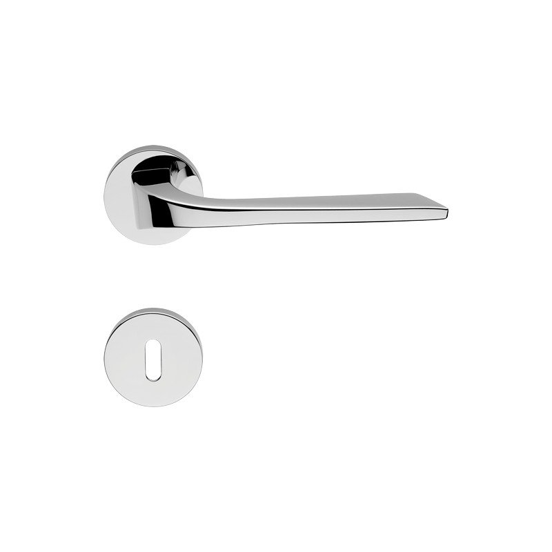 cat-living-rb023-door-handle Ιταλικό πόμολο Living με ροζέτα σε Χρώμιο 111 - Image 1