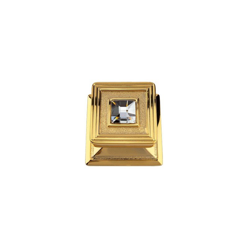 cat-opera-crystal-pt-door-knob Ιταλικό Επίχρυσο Σταθερό Πόμολο Opera Crystal με Swarovski® crystals 095 - Image 1