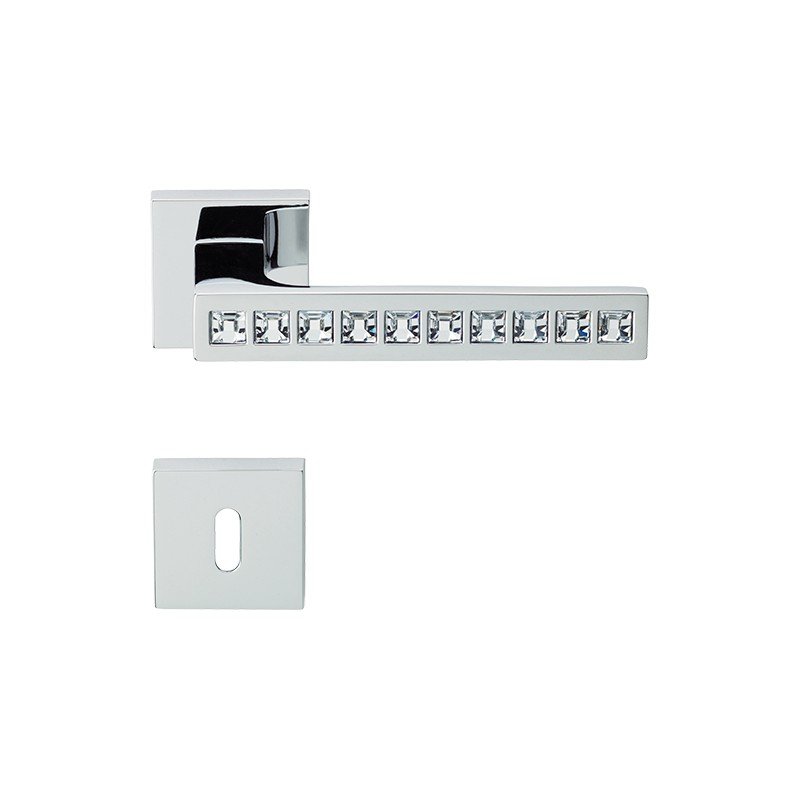 cat-reflex-rb019-door-handle Ιταλικό Χρώμιο Πόμολο Reflex με ροζέτα με Swarovski® crystals 115 - Image 1