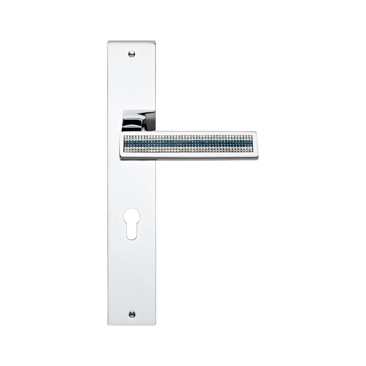 cat-riflesso-pl-door-handle Ιταλικό Χρώμιο Πόμολο με Πλάκα Riflesso Rocks με Swarovski® crystals 124 - Image 1