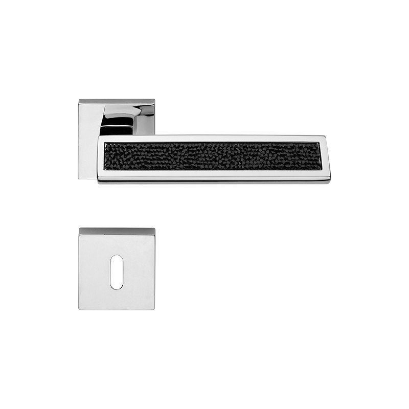 cat-riflesso-rocks-rb019-door-handle Ιταλικό Χρώμιο Πόμολο Riflesso Rocks με ροζέτα με Swarovski® crystals 122 - Image 1