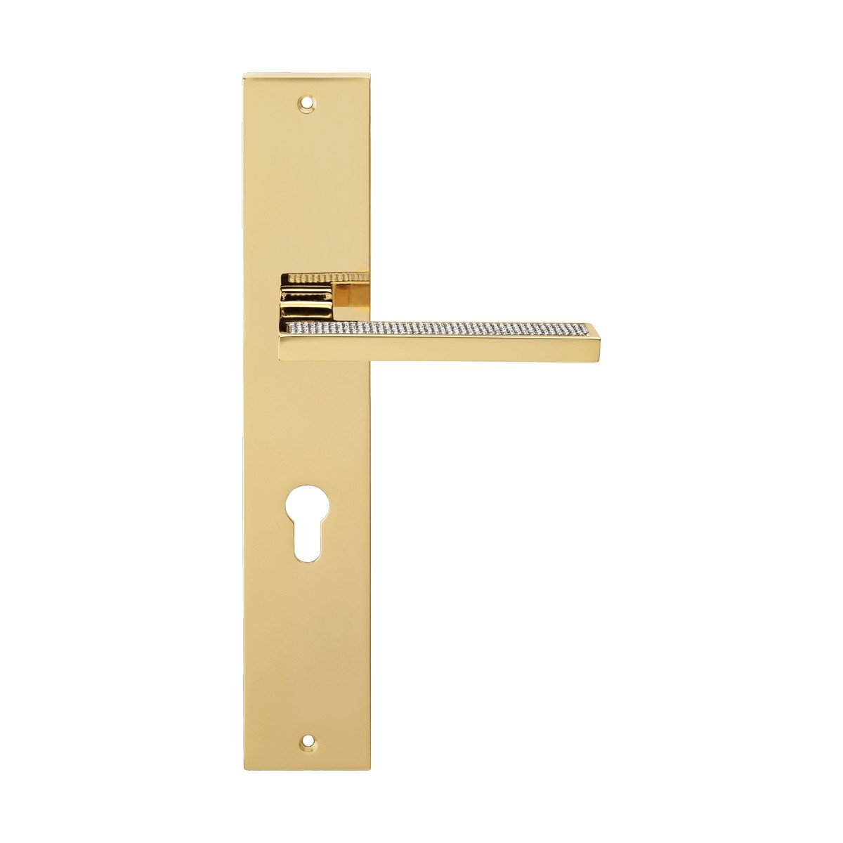 cat-sintesi-mesh-pl-door-handle Ιταλικό Επίχρυσο Πόμολο Sintesi Mesh με Πλάκα με Swarovski® crystals 129 - Image 1