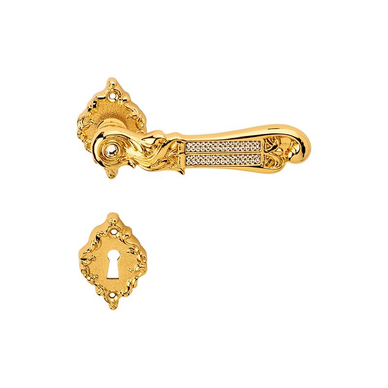 cat-tiffany-mesh-rb018-door-handle Ιταλικό Επίχρυσο Πόμολο Tiffany Mesh με ροζέτα με Swarovski® crystals 135 - Image 1