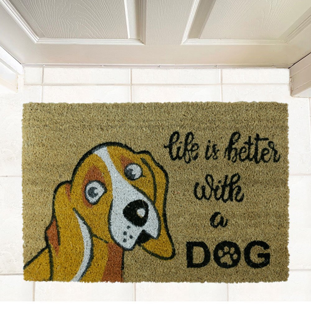 coir-doormat-lifebetterwithdog-sl8623-40x60-8623D1 ΠΑΤΑΚΙ ΕΙΣΟΔΟΥ ΚΟΚΟΦΟΙΝΙΚΑ LIFEBETTERWITHDOG SL8623 40X60 - Image 1