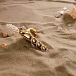 Ιταλικό Επίχρυσο Πόμολο με ροζέτα Shell Mesh με Swarovski® crystals 017 - Image 2