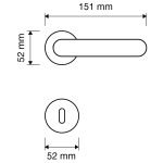 Ιταλικό Πόμολο Grip Ebano με ροζέτα σε Χρώμιο 081 - Image 3