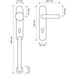 Ιταλική Vintage Λαβή Πόρτας (δεξιά ή αριστερά) + Σταθερό Πόμολο και Λαβή Έλξης σε πλάκα Jardin French gold 072 - Image 2