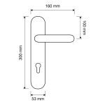 Ιταλικό πόμολο Point με πλάκα σε Χρώμιο Ματ 125 - Image 2