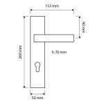 Ιταλικό πόμολο Turbo Zincral με πλακά σε Χρώμιο Ματ 155 - Image 2