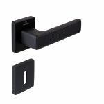 Πόμολο Πόρτας Πλαστικό No GREEN Ροζέτα Μαύρο ματ