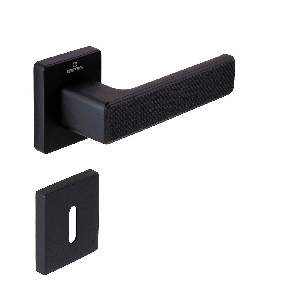 green black Πόμολο Πόρτας Πλαστικό No GREEN Ροζέτα Μαύρο ματ - Image 1