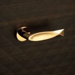 Ιταλικό Επίχρυσο Πόμολο με ροζέτα Fish Crystal με Swarovski® crystals 053 - Image 2