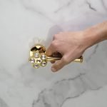 Ιταλικό Επίχρυσο Πόμολο με ροζέτα Flory με Swarovski® crystals 060 - Image 2