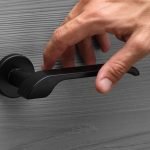 Ιταλικό πόμολο Turbo Zincral με ροζέτα σε Μάυρο Ματ 153 - Image 2