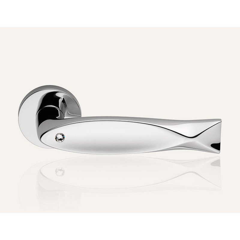 still-fish-crystal-cr-door-handle Ιταλικό Χρώμιο Πόμολο με ροζέτα Fish Crystal με Swarovski® crystals 054 - Image 1
