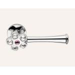 Ιταλικό Χρώμιο Πόμολο με ροζέτα Flory με Swarovski® crystals 056