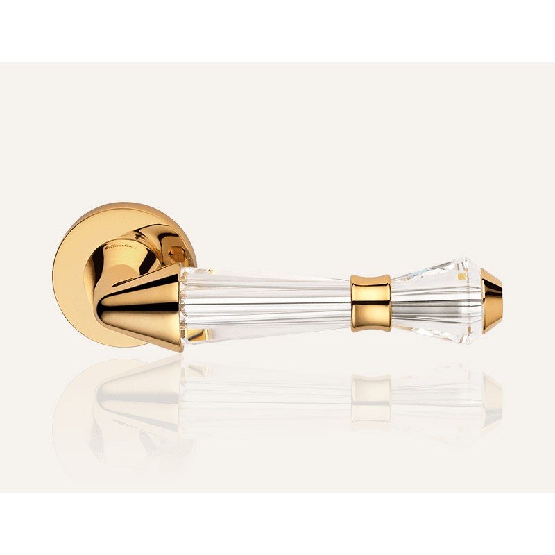 still-luce-oz-door-handle Ιταλικό Επίχρυσο Πόμολο με ροζέτα Luce με Swarovski® crystals 078 - Image 1