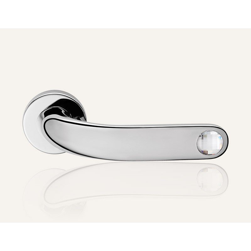 still-point-crystal-cr-door-handle Ιταλικό Χρώμιο Πόμολο με ροζέτα Point Crystal με Swarovski® crystals 101 - Image 1