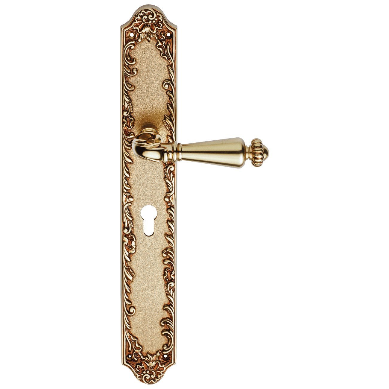 002 cat-ninfa-pl1395-door-handle Ιταλικό Vintage Πόμολο Ninfa French gold με πλάκα 102 - Image 1