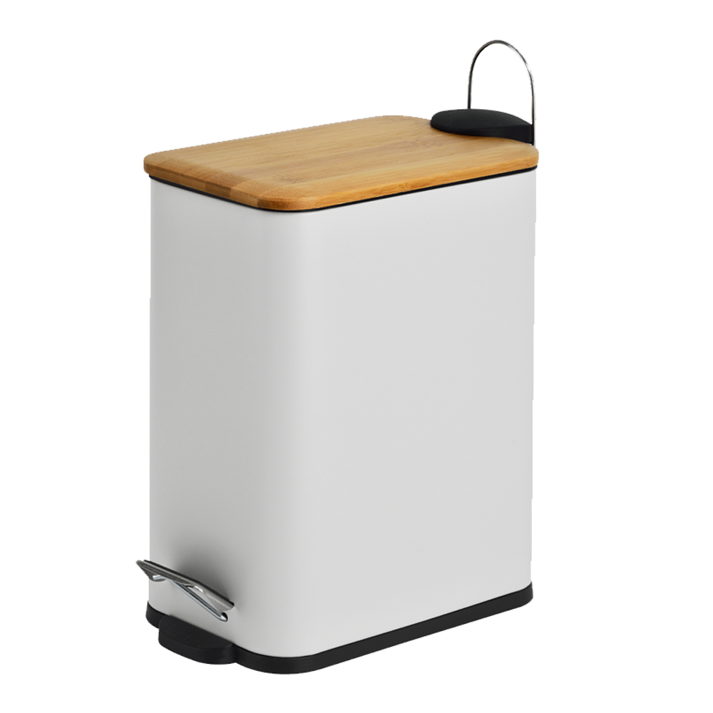 1.4 Καλάθι μπάνιου 5 λίτρα με κάλυμμα bamboo soft close Eurocasa - Image 1