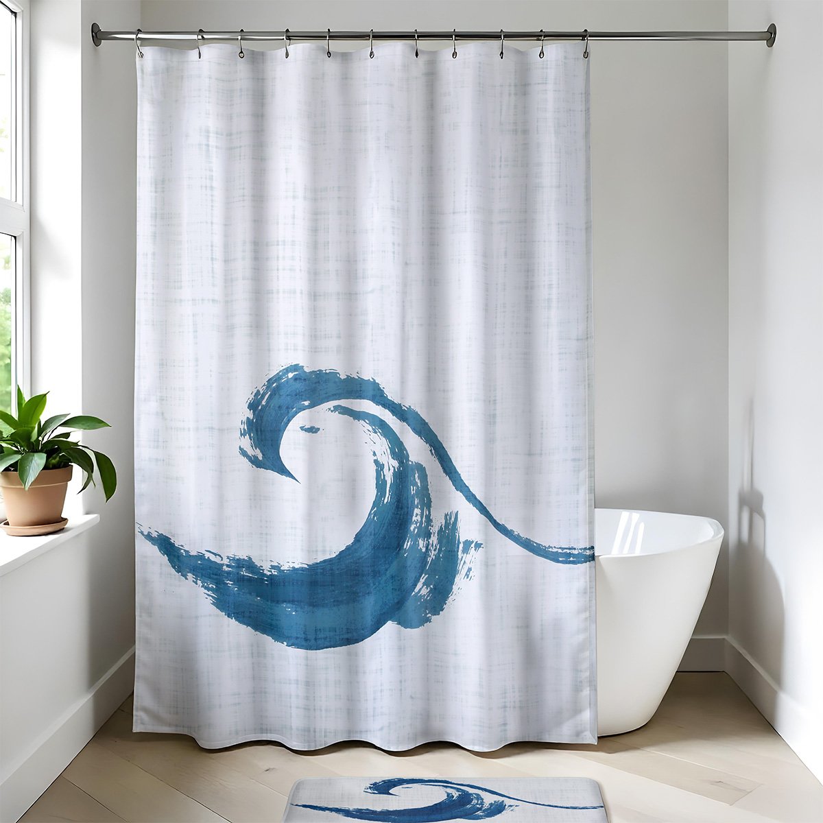 1200741c Κουρτίνα μπάνιου polyester 180x200 cm Eurocasa - Image 1