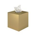 Θήκη Χαρτομάντηλων Κύβος - Brushed Gold, Pam & Co, W13 x D13 x H13 (cm), 124-023