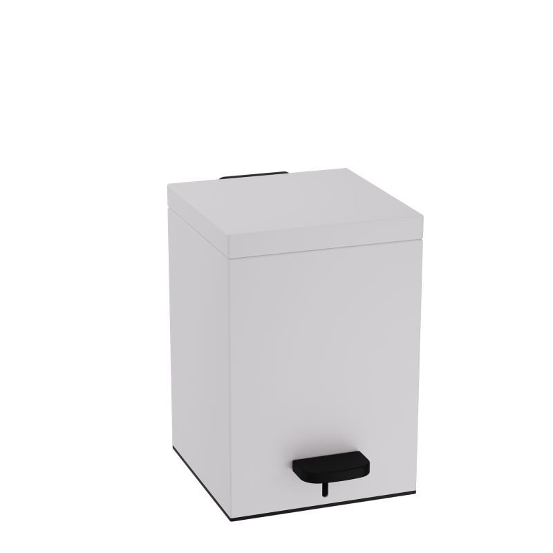66e6f5cf3dd0a_137-033 Χαρτοδοχείο 5 Lit, Soft Close - Matt White, Pam & Co, W18 x D18 x H26 (cm), 137-033 - Image 1