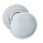 Πόμολο Πόρτας Αλουμινίου με Ροζέτα Λευκό Best 40