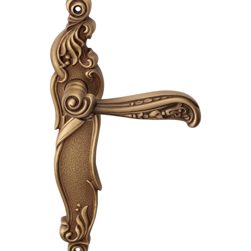 cat-nature-pl-door-handle Ιταλικό Vintage Πόμολο Nature Μπρονζέ Ματ με πλάκα 100 - Image 1