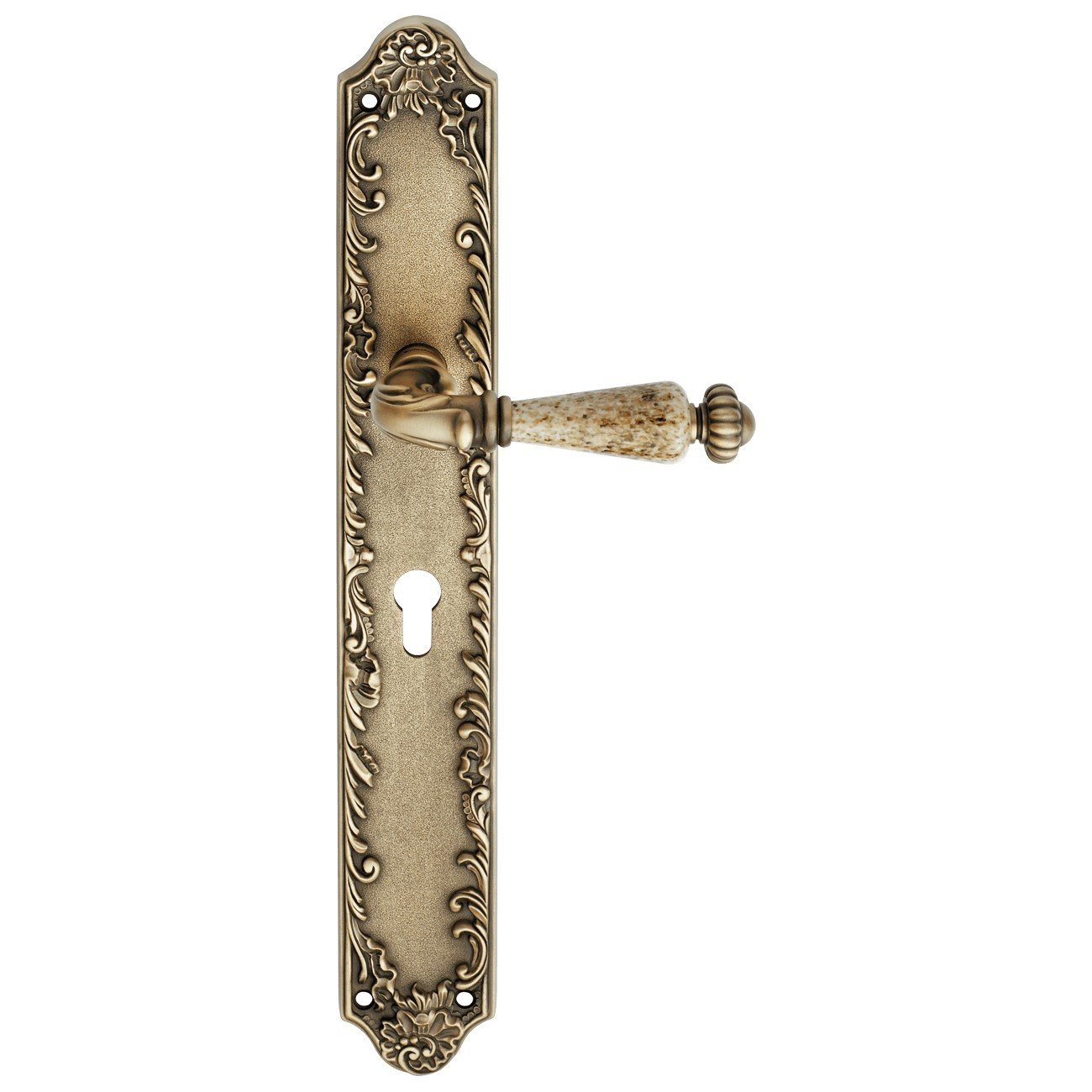 cat-ninfa-porcellana-pl1395-door-handle Ιταλικό Πόμολο Ninfa Porcellana Μπρονζέ Ματ με πλάκα 177 - Image 1
