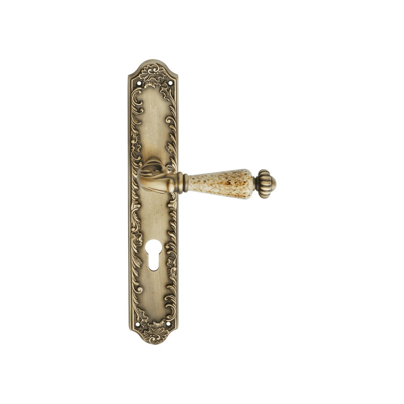 cat-ninfa-porcellana-pl1397-door-handle Ιταλικό Πόμολο Ninfa Porcellana Μπρονζέ Ματ με πλάκα 178 - Image 1