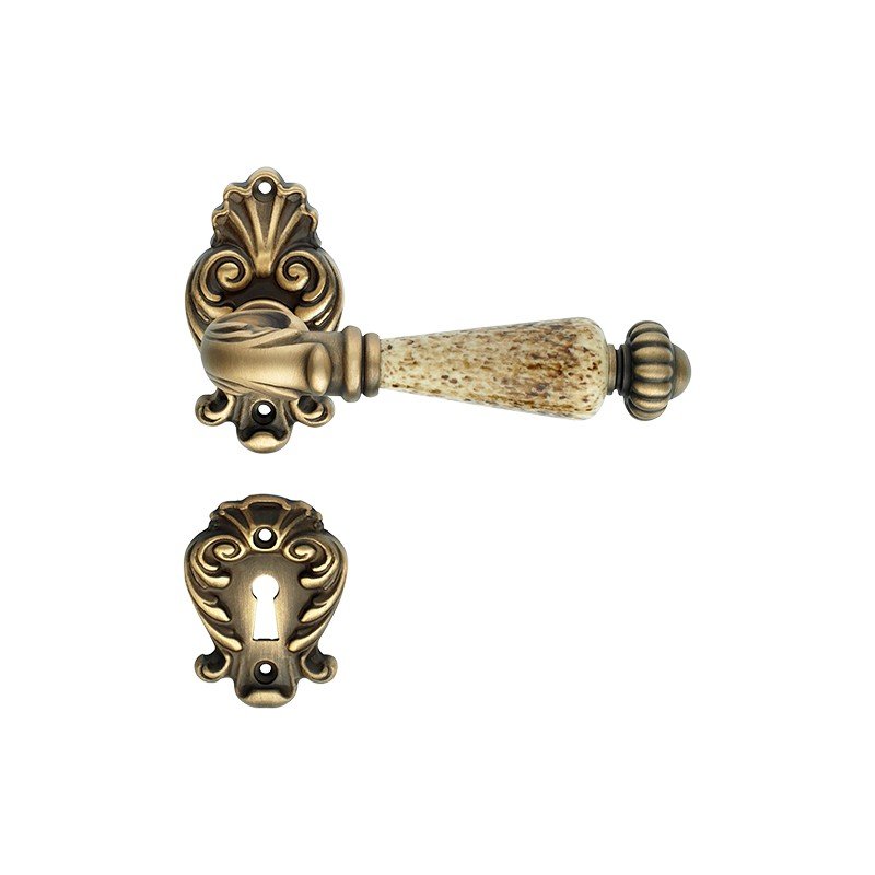 cat-ninfa-porcellana-rb015-door-handle Ιταλικό Πόμολο Ninfa Porcellana Μπρονζέ Ματ με ροζέτα 175 - Image 1