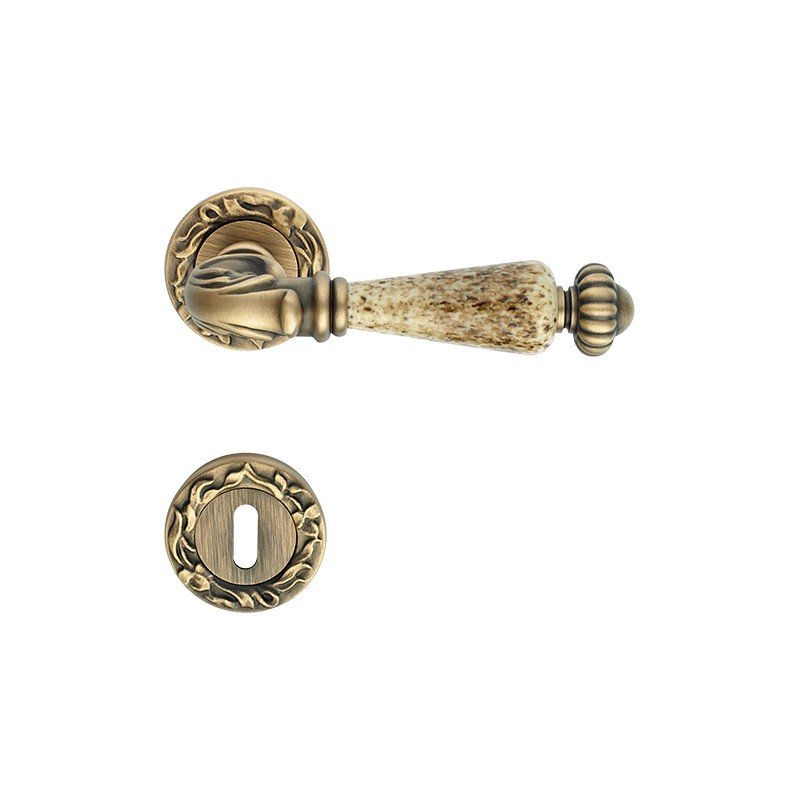 cat-ninfa-porcellana-rb113-door-handle Ιταλικό Πόμολο Ninfa Porcellana Μπρονζέ Ματ με ροζέτα 176 - Image 1