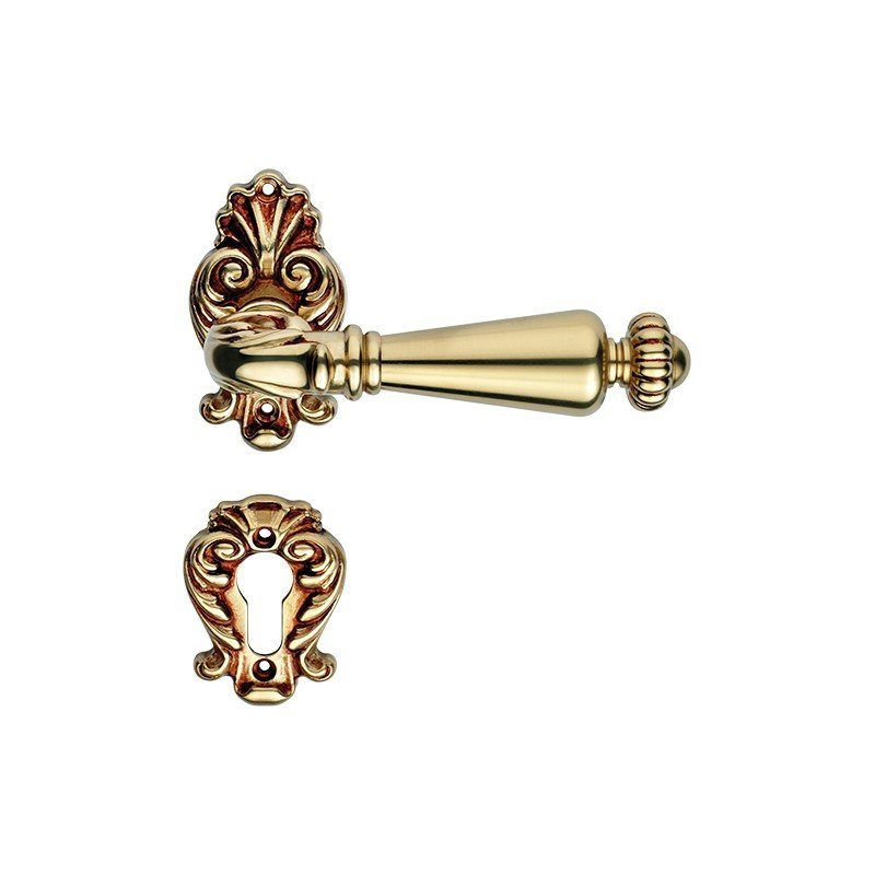 cat-ninfa-rb015-door-handle Ιταλικό Vintage Πόμολο Ninfa French gold με ροζέτα 106 - Image 1