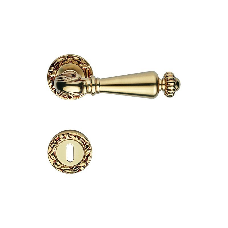 cat-ninfa-rb113-door-handle Ιταλικό Vintage Πόμολο Ninfa French gold με ροζέτα 107 - Image 1