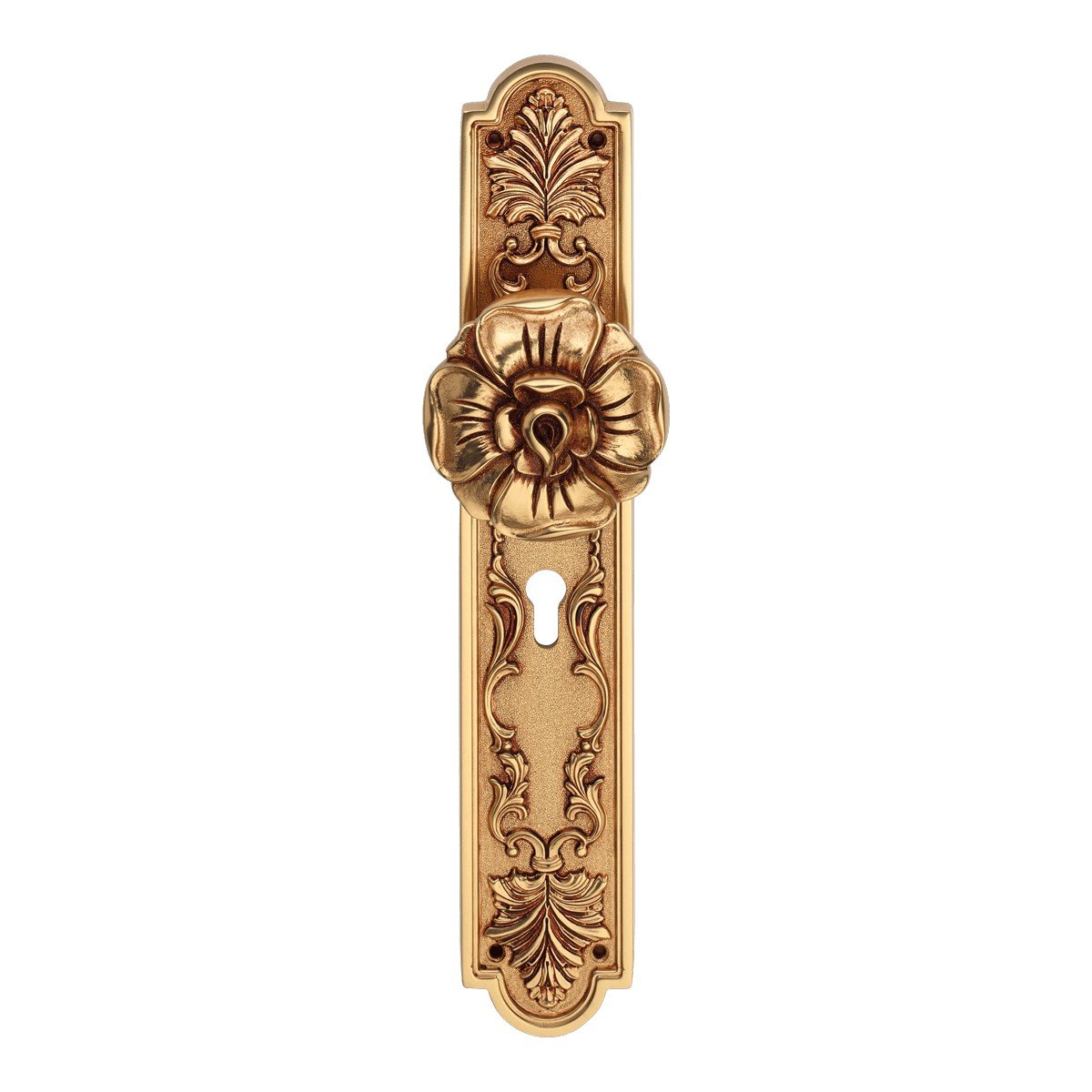 cat-queen-fp-door-knob Ιταλικό Vintage Σταθερό πόμολο σε Πλάκα Queen French gold 126 - Image 1