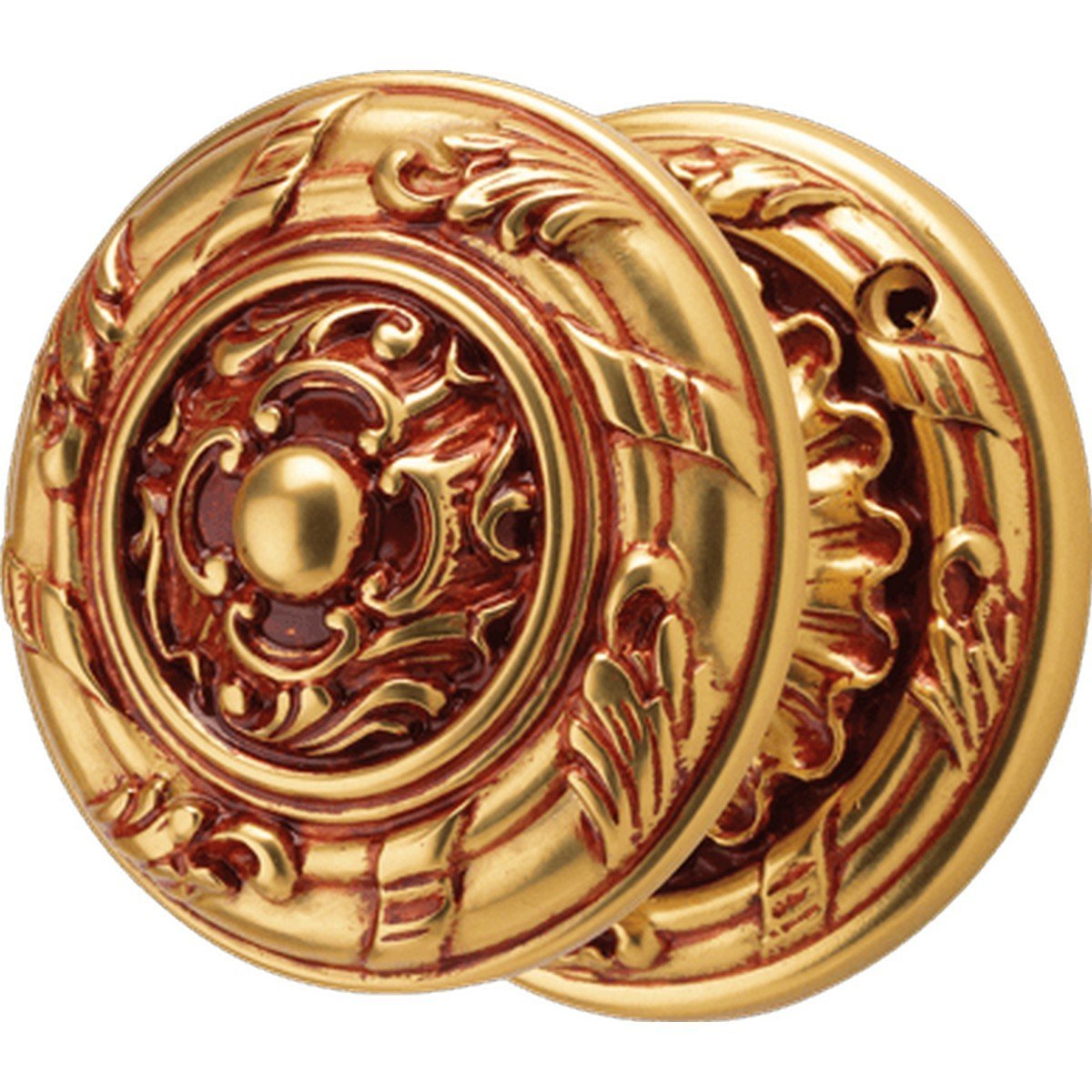 cat-rococo-pt-door-knob Ιταλικό Vintage Σταθερό πόμολο Rococò French gold 139 - Image 1