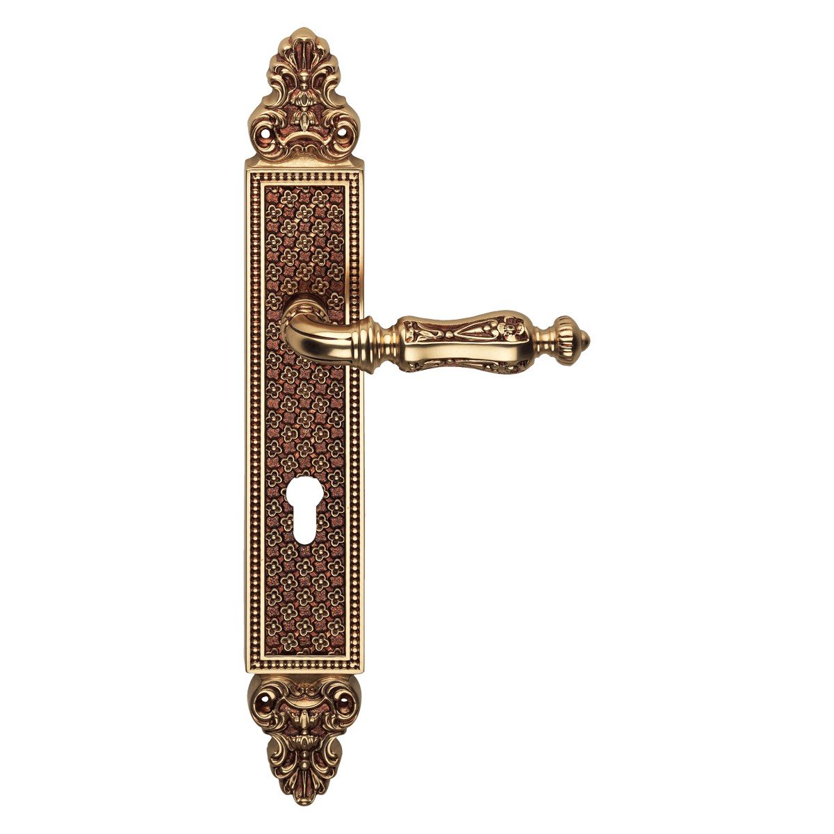 cat-soleil-pl-door-handle Ιταλικό Vintage Πόμολο Soleil French gold με πλάκα 158 - Image 1