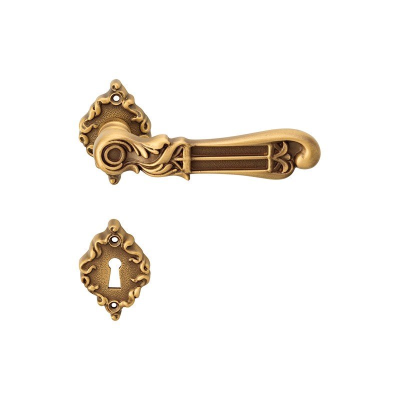 cat-tiffany-rb018-door-handle Ιταλικό Vintage Πόμολο Tiffany French gold με ροζέτα 160 - Image 1