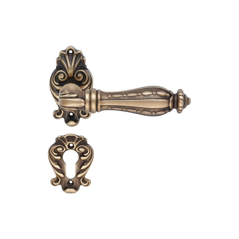 cat-zaara-rb015-door-handle Ιταλικό Vintage Πόμολο Zaara Μπρονζέ Ματ με ροζέτα 166 - Image 1