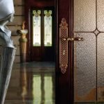 Ιταλικό Vintage Πόμολο Soleil French gold με πλάκα 158 - Image 2