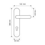 Ιταλικό Πόμολο Ninfa Porcellana Μπρονζέ Ματ με πλάκα 178 - Image 2