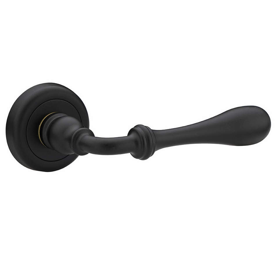 sdkljg-1 Roline Κ370 Πόμολο Ζεύγος με κλείστρο wc από Ορείχαλκο Μαύρο Ματ Φ50x114mm - Image 1