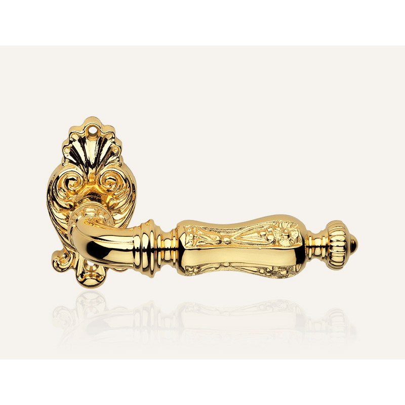 still-soleil-oz-door-handle Ιταλικό Vintage Πόμολο Soleil Επίχρυσο με ροζέτα 156 - Image 1